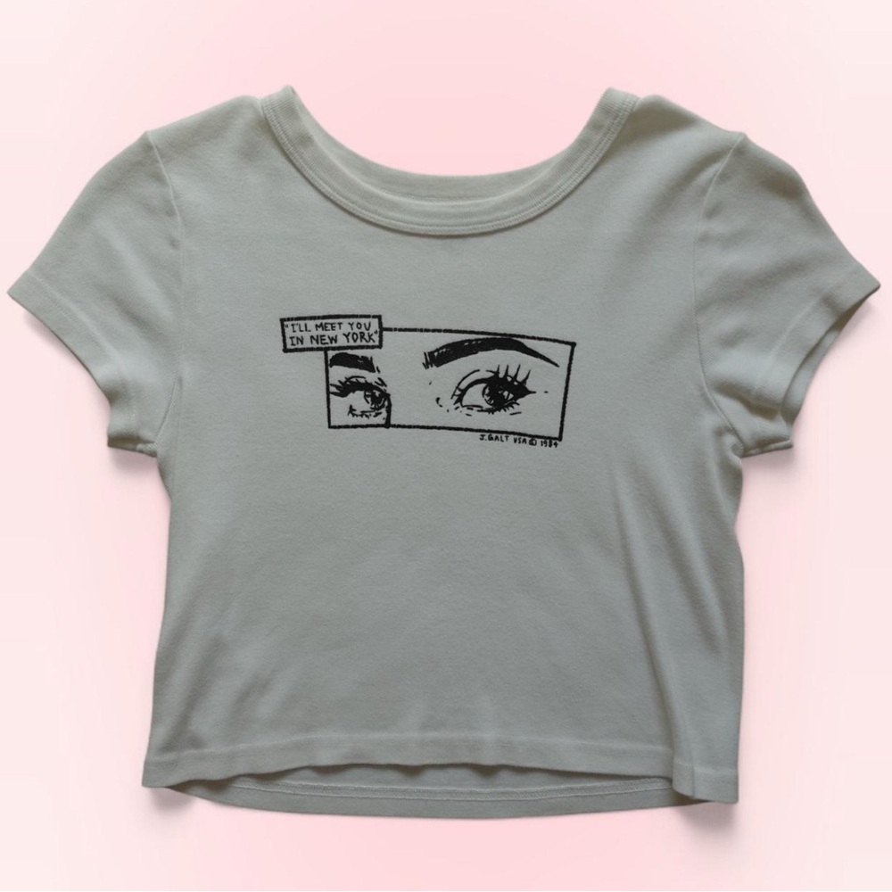 Limited Edition Brandy Melville Graphic Crop Top with Eye Design